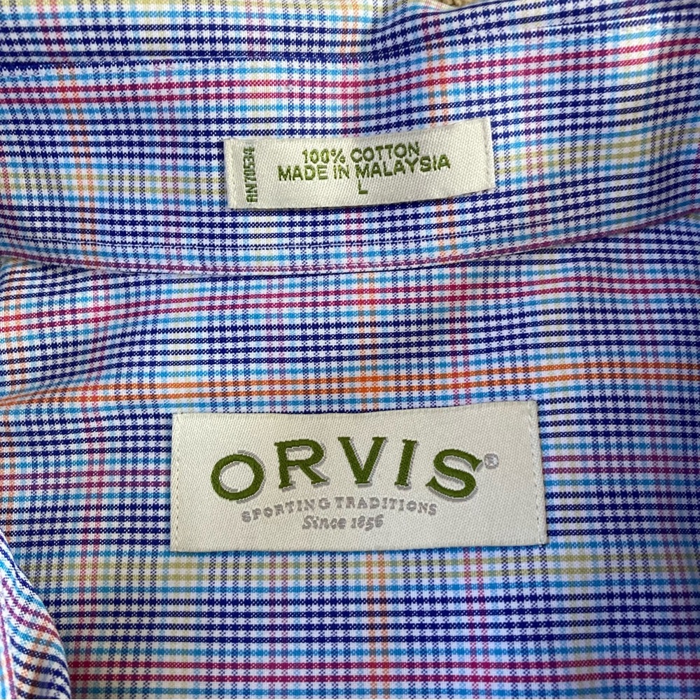 Orvis Checkered Multi-Colored Button Down Shirt L… - image 6